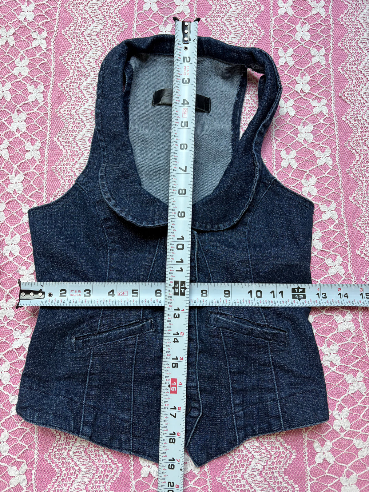 Y2K Denim Vest - S