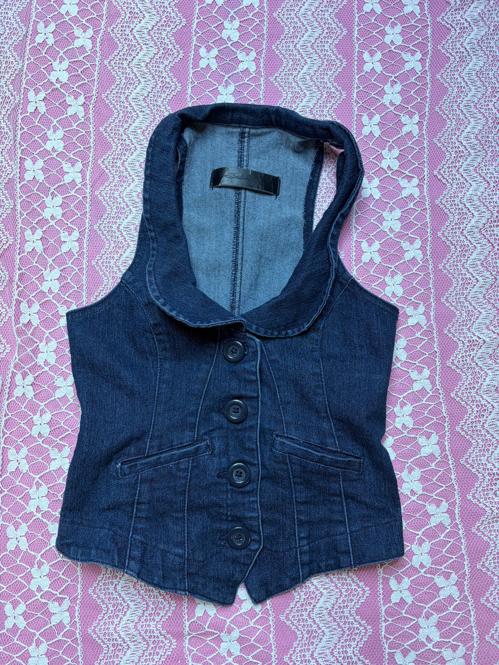 Y2K Denim Vest - S