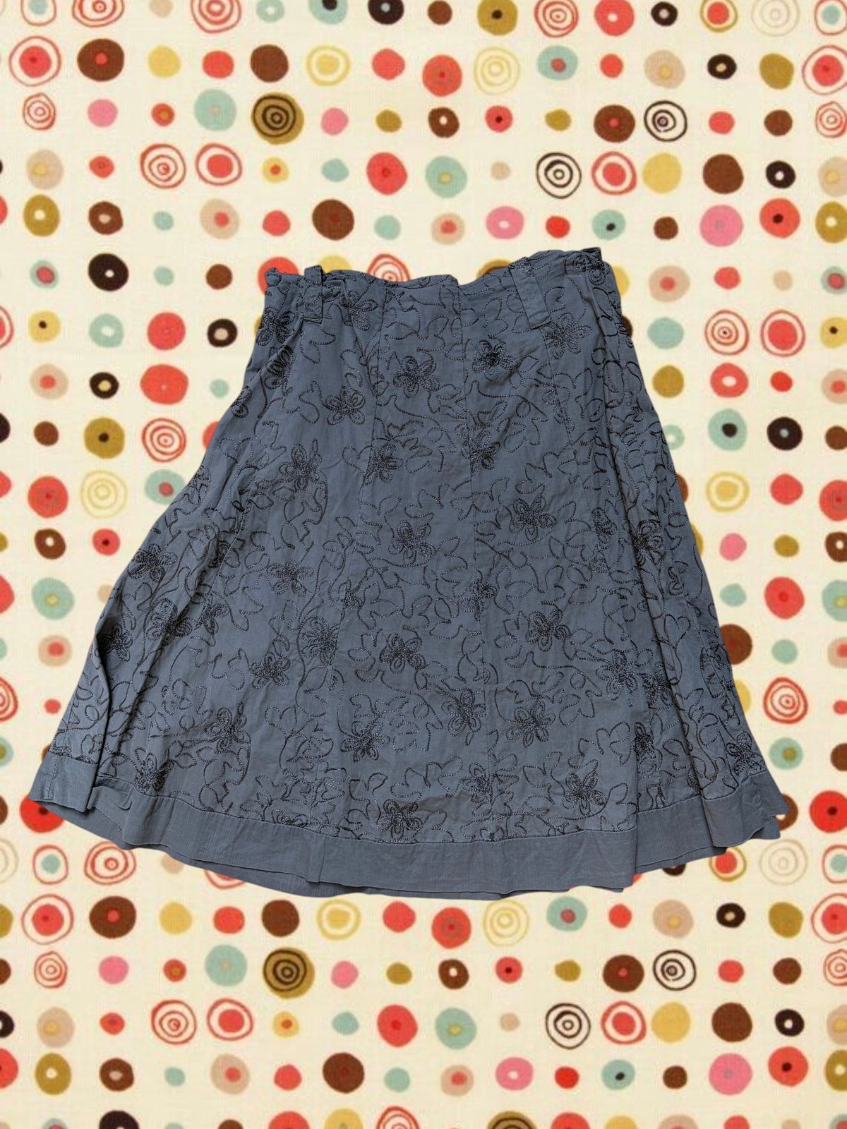Vintage Brown Embroidered Skirt