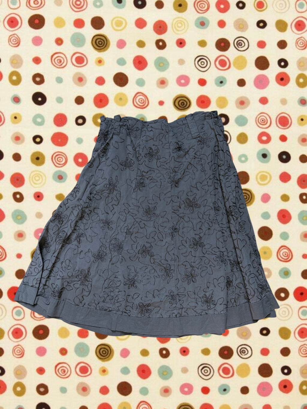 Vintage Brown Embroidered Skirt
