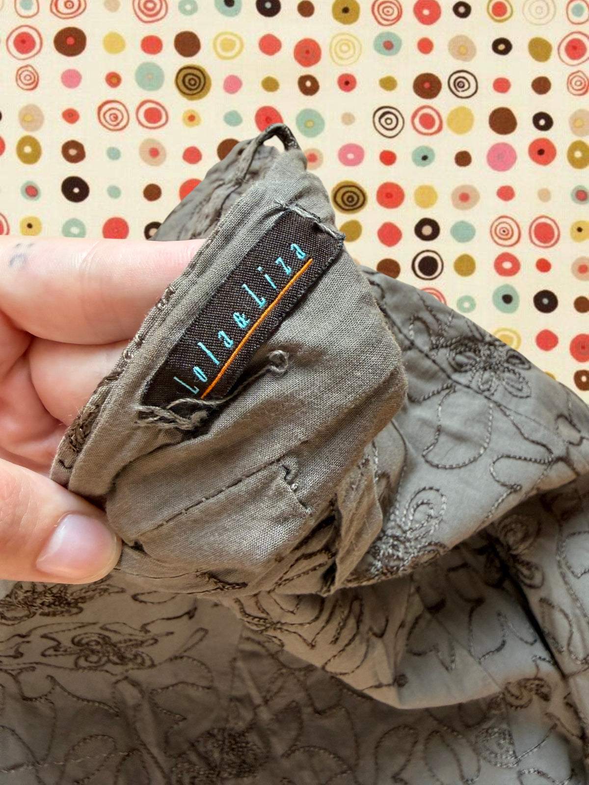 Vintage Brown Embroidered Skirt