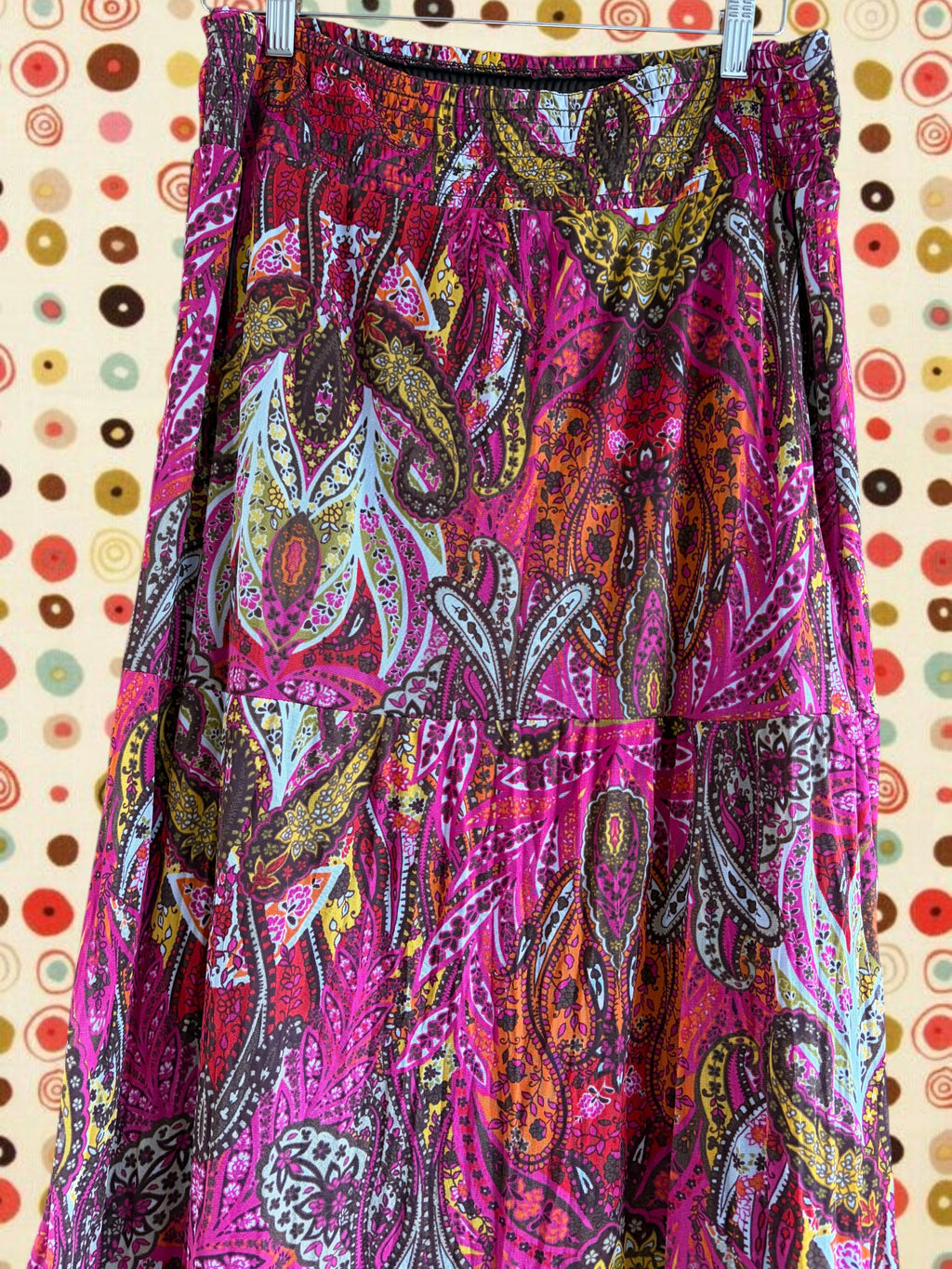 Pink Paisley Maxi Skirt