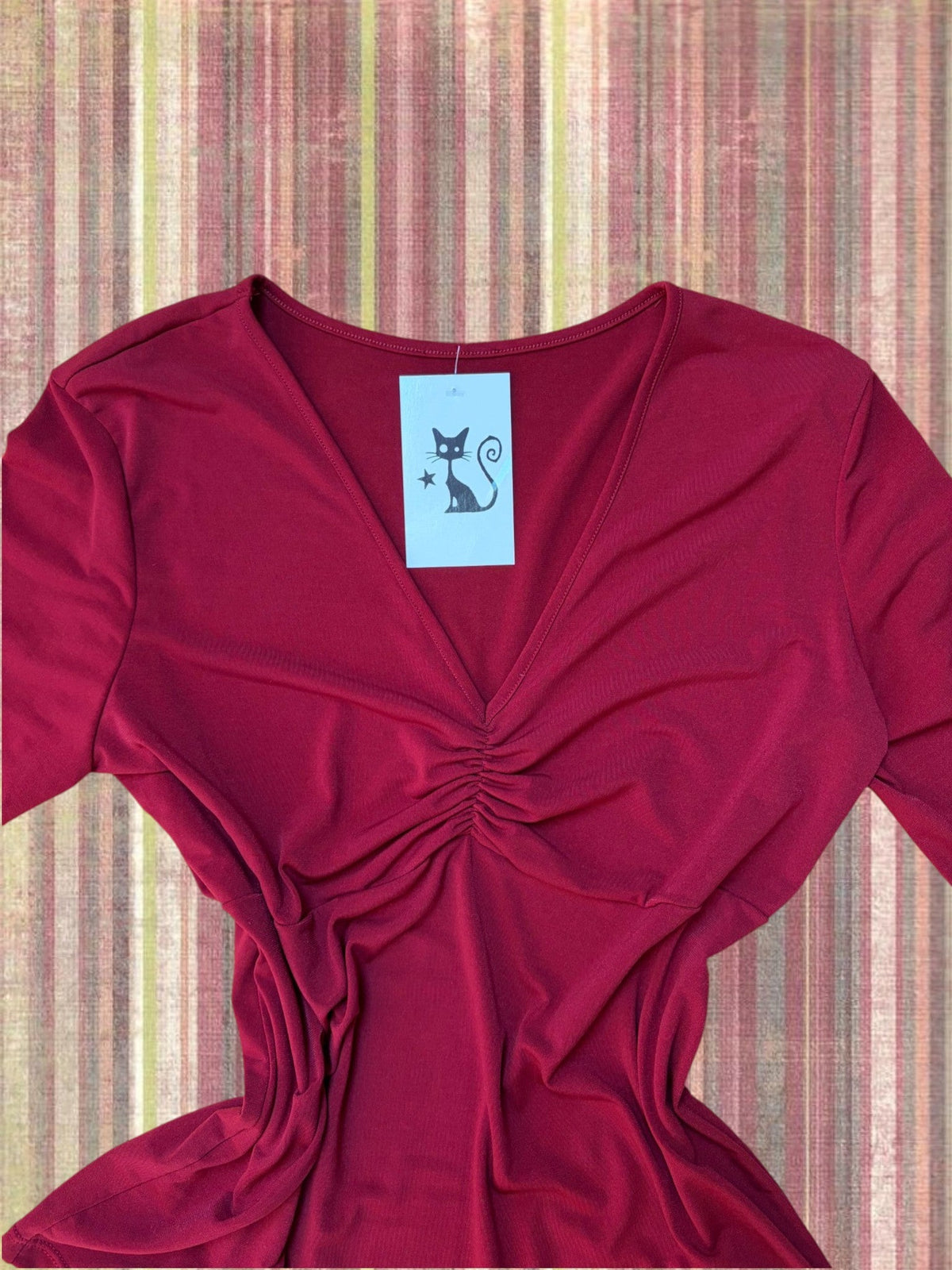 Simple Red Babydoll 3/4 Sleeve