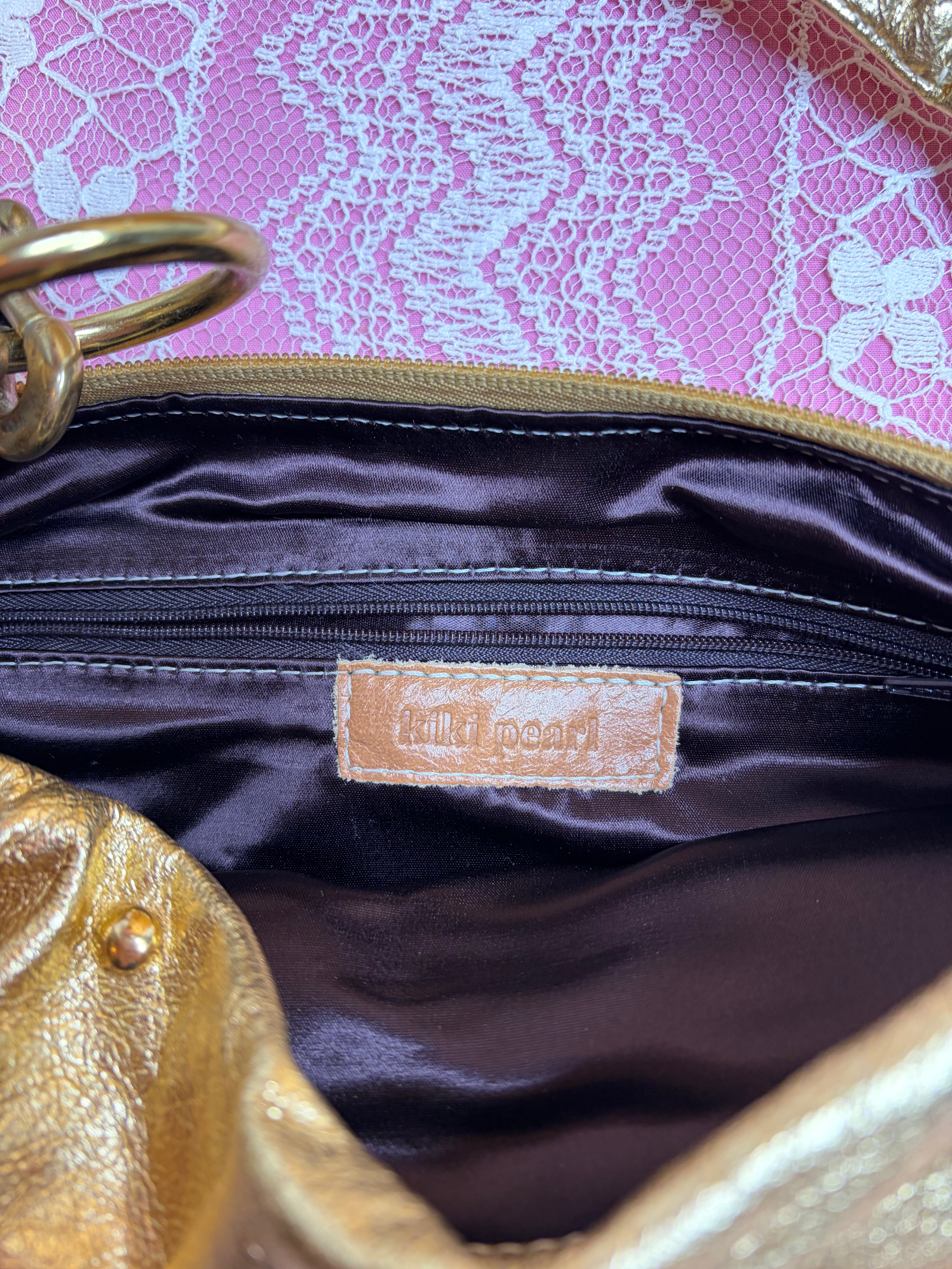 Y2K Gold Bedazzled Shoulder Bag