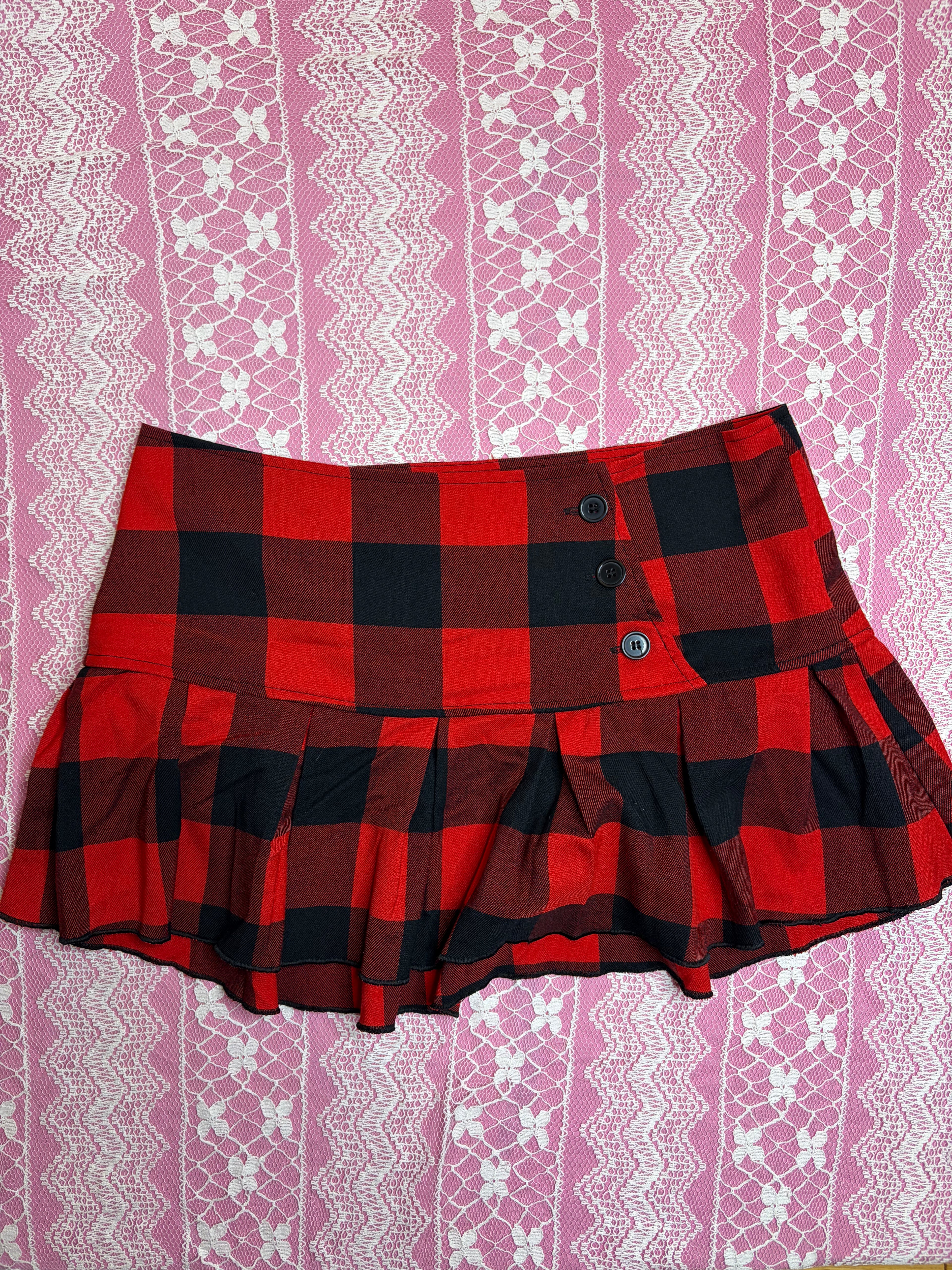 Vintage Y2K Plaid Super Mini Skirt