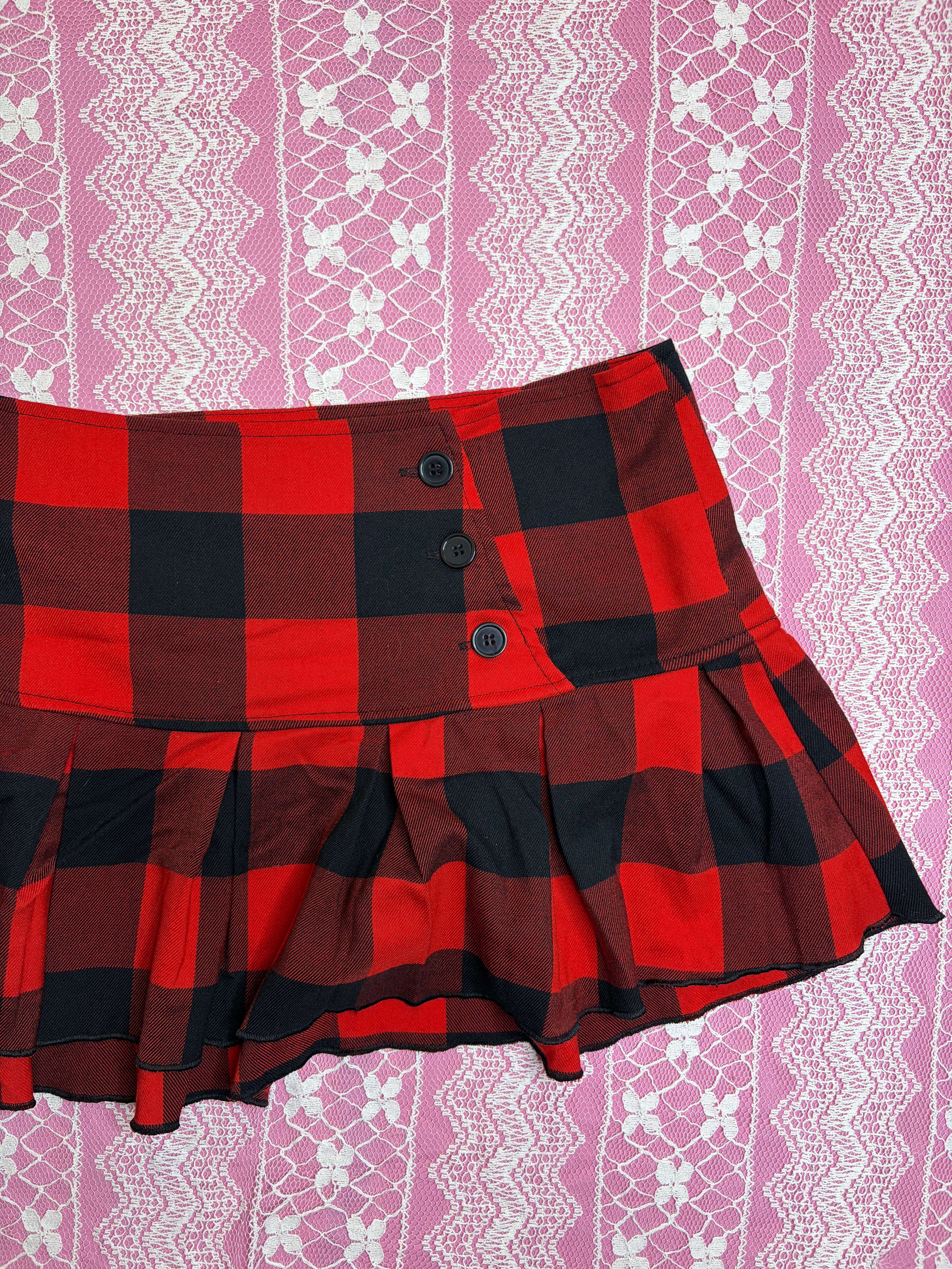Vintage Y2K Plaid Super Mini Skirt