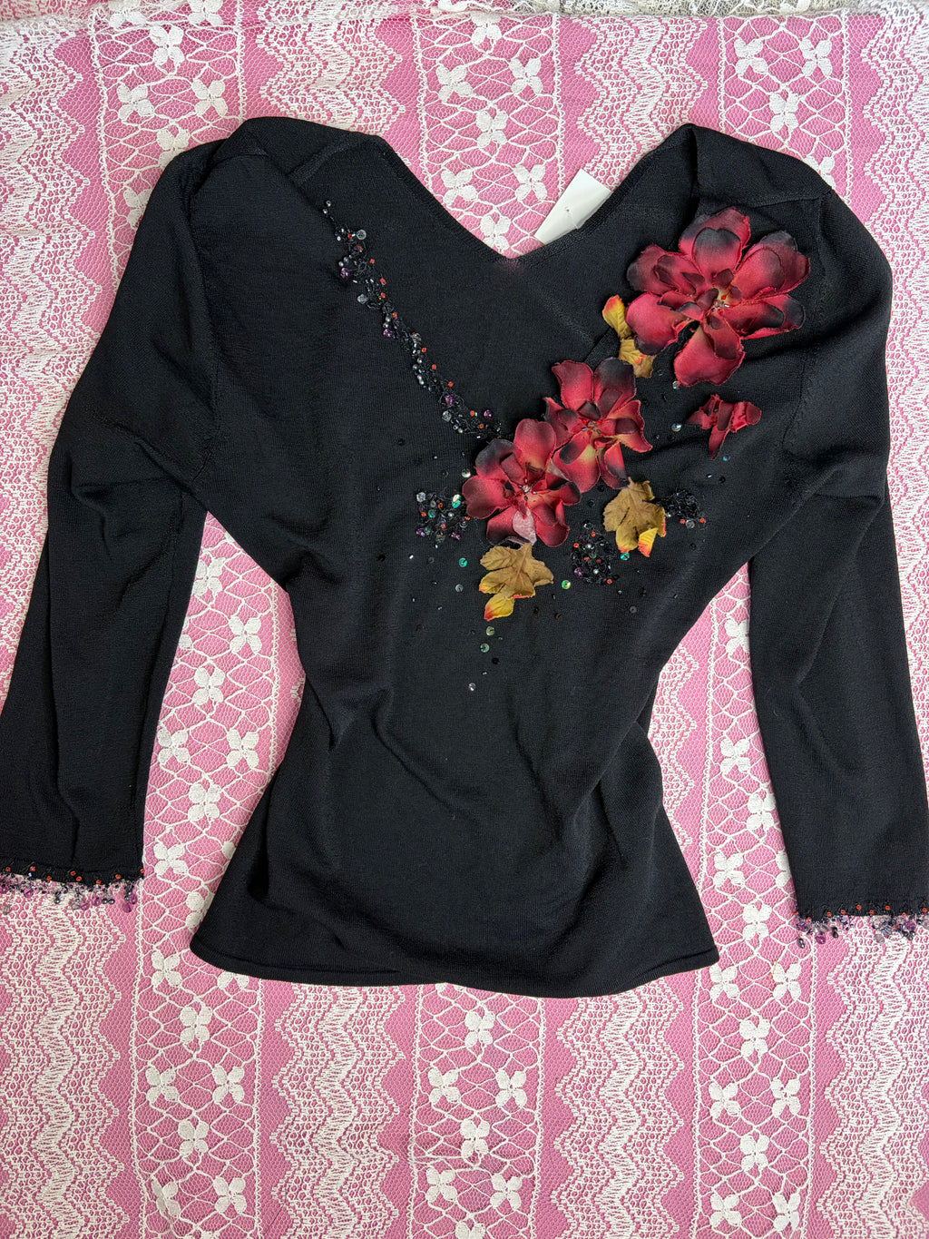 Funky Beaded Fairy Blouse 3/4 Seeves
