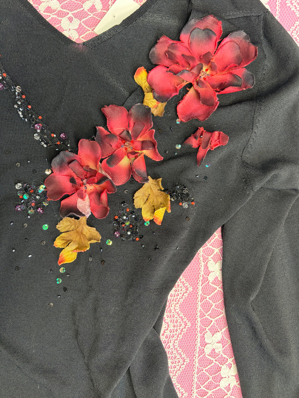 Funky Beaded Fairy Blouse 3/4 Seeves
