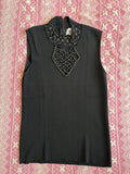 Beaded High Neck Top - S