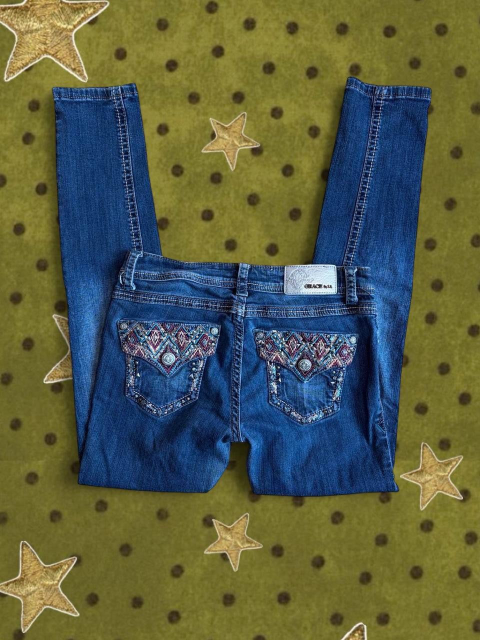 Funky Pocket Skinny Jeans - 28"