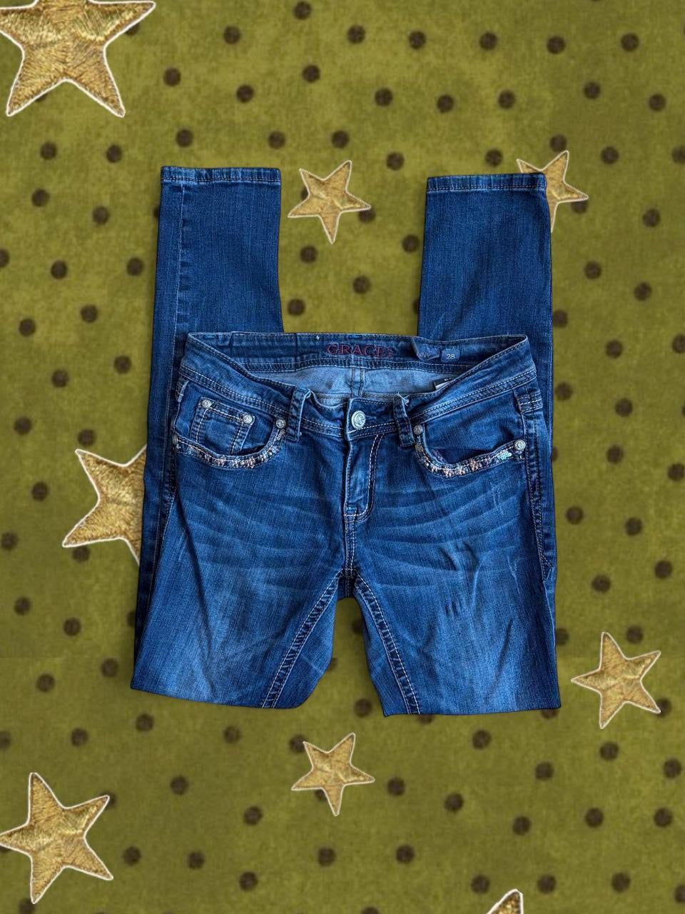 Funky Pocket Skinny Jeans - 28"