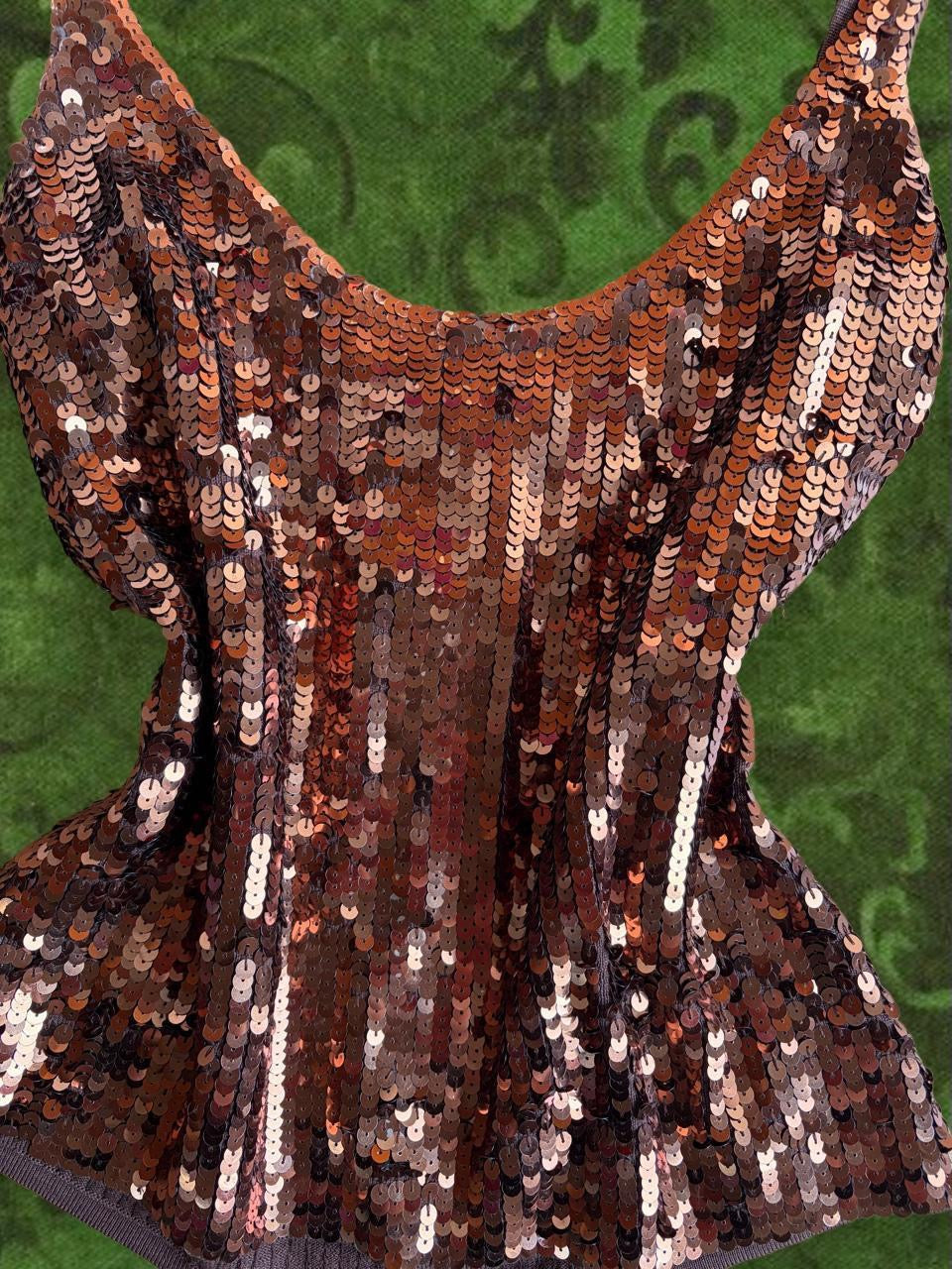 Vintage Silk Sequin Tank - XS