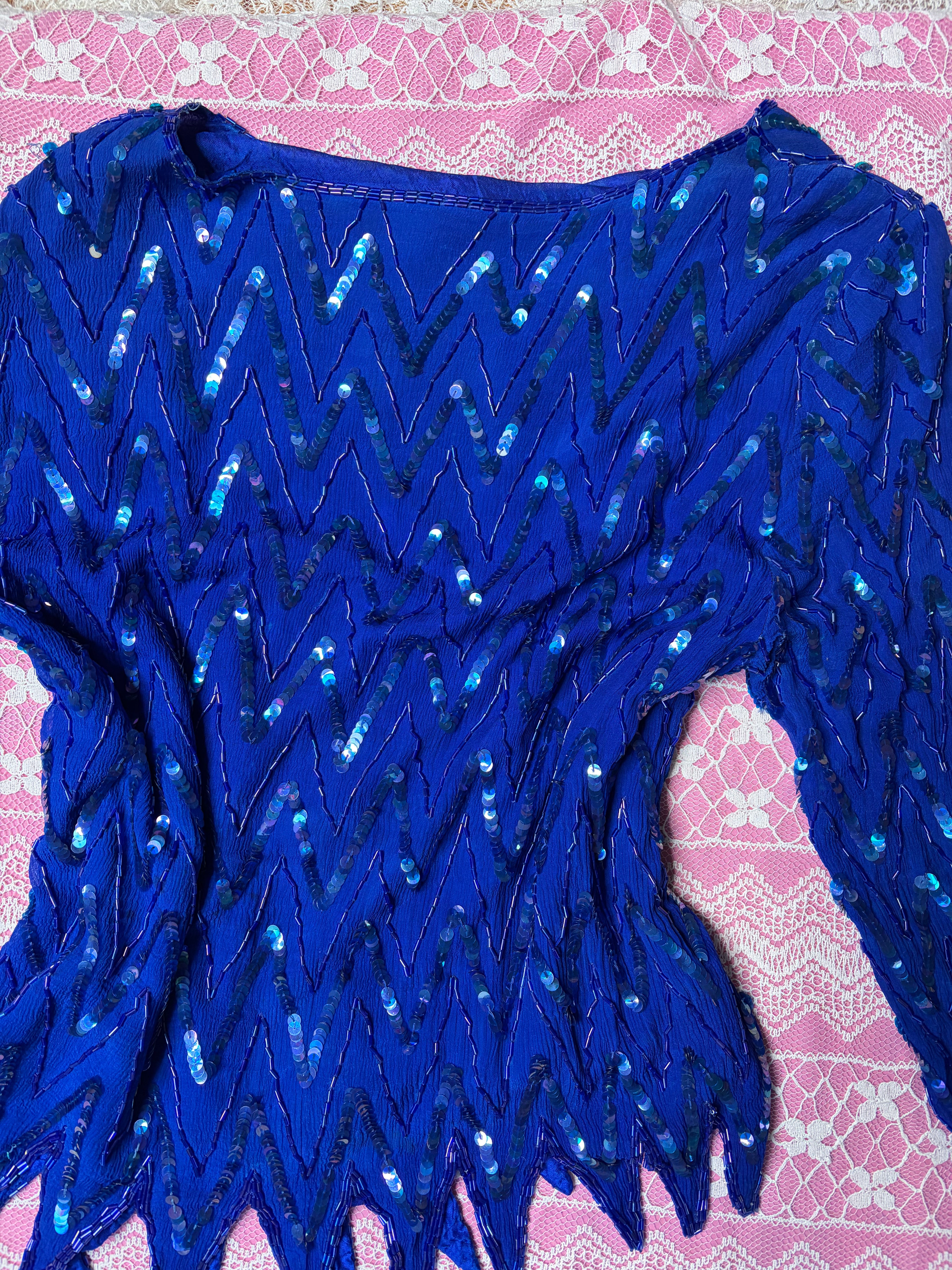 Vintage Beaded and Bedazzled Long Sleeve - S/M