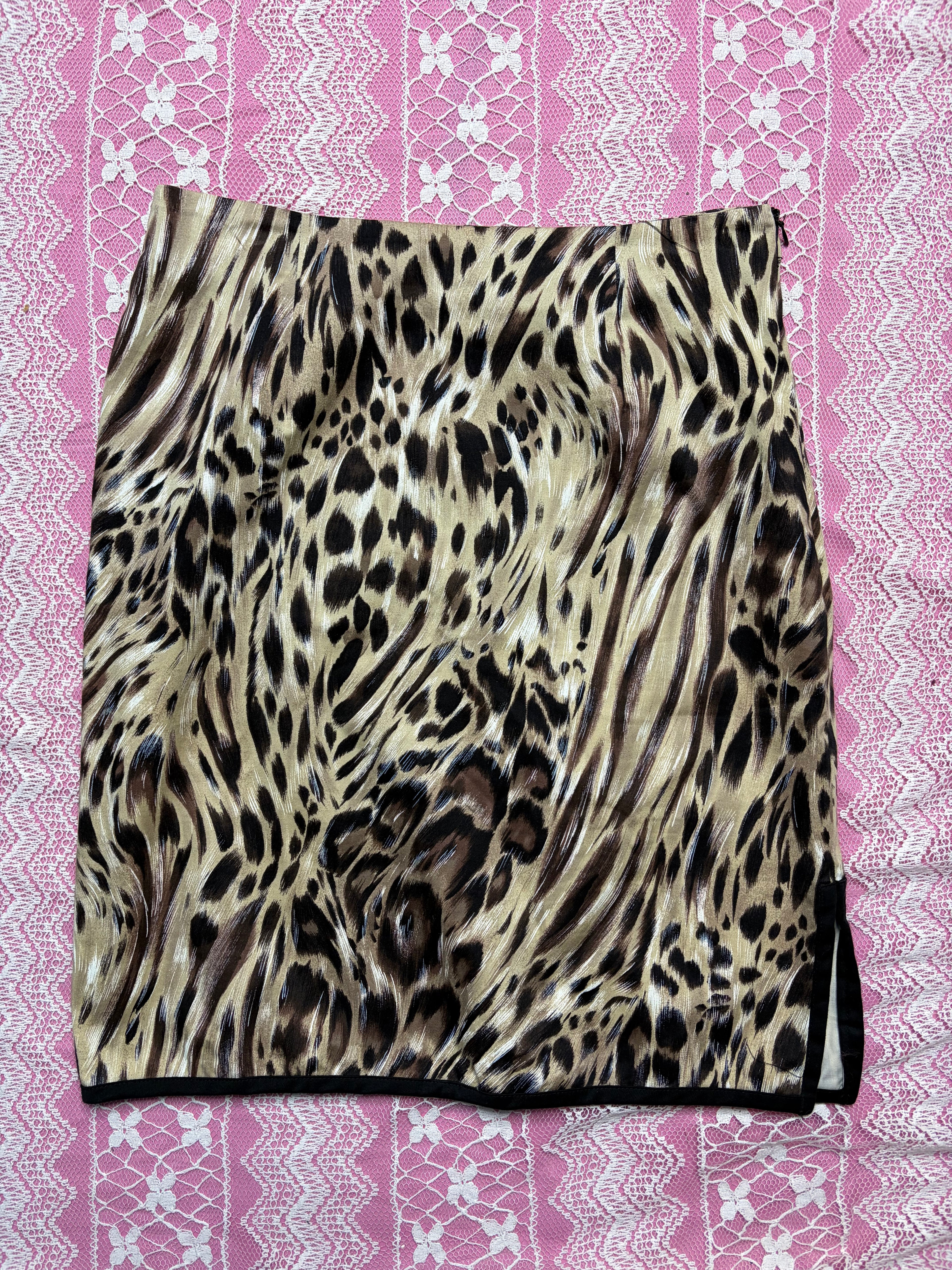 Vintage Animal Print Skirt - 8