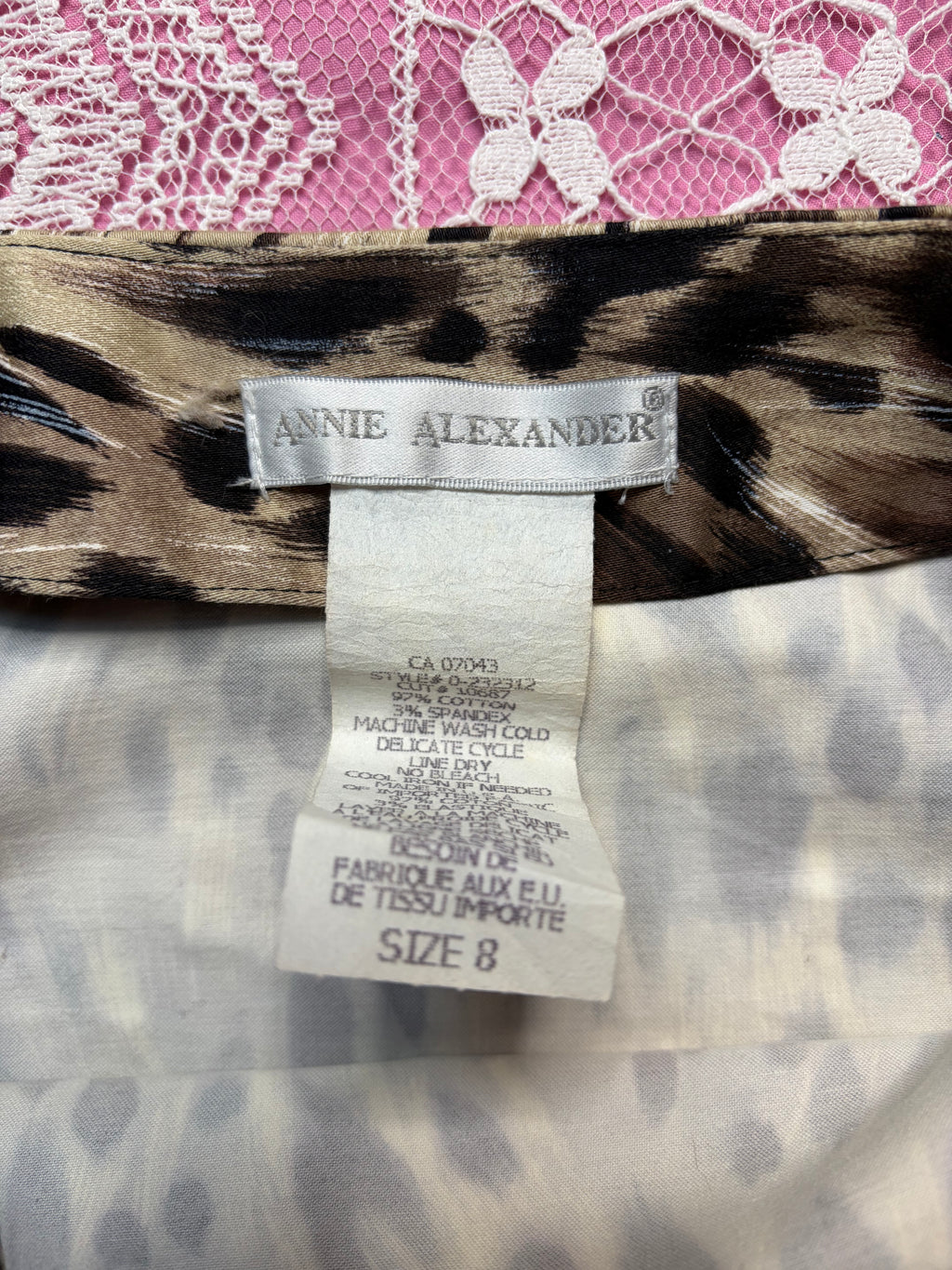 Vintage Animal Print Skirt - 8