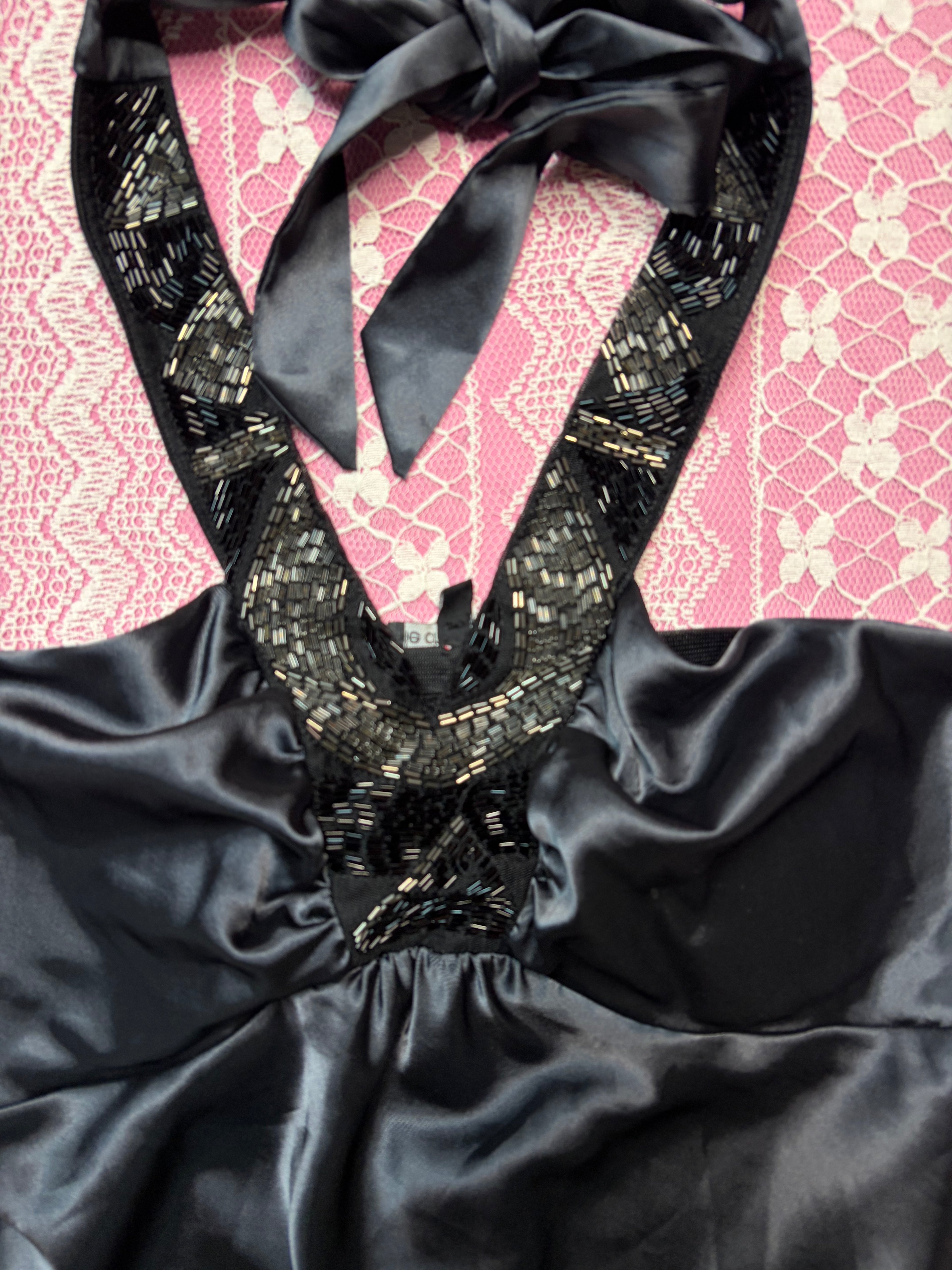 Vintage Beaded Y2K Halter - L