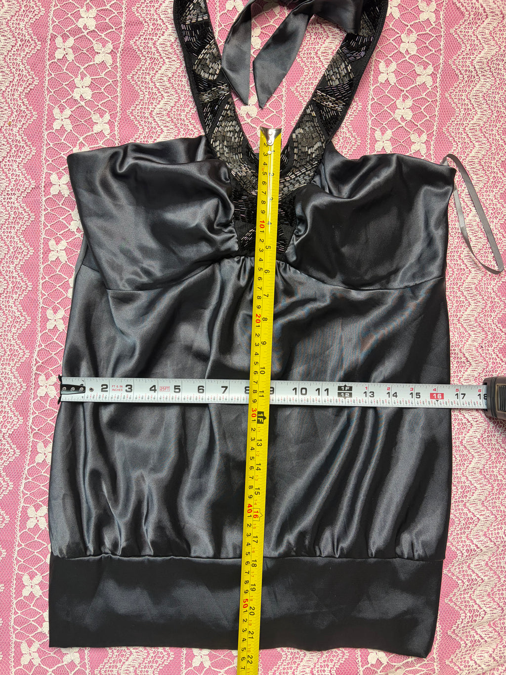 Vintage Beaded Y2K Halter - L