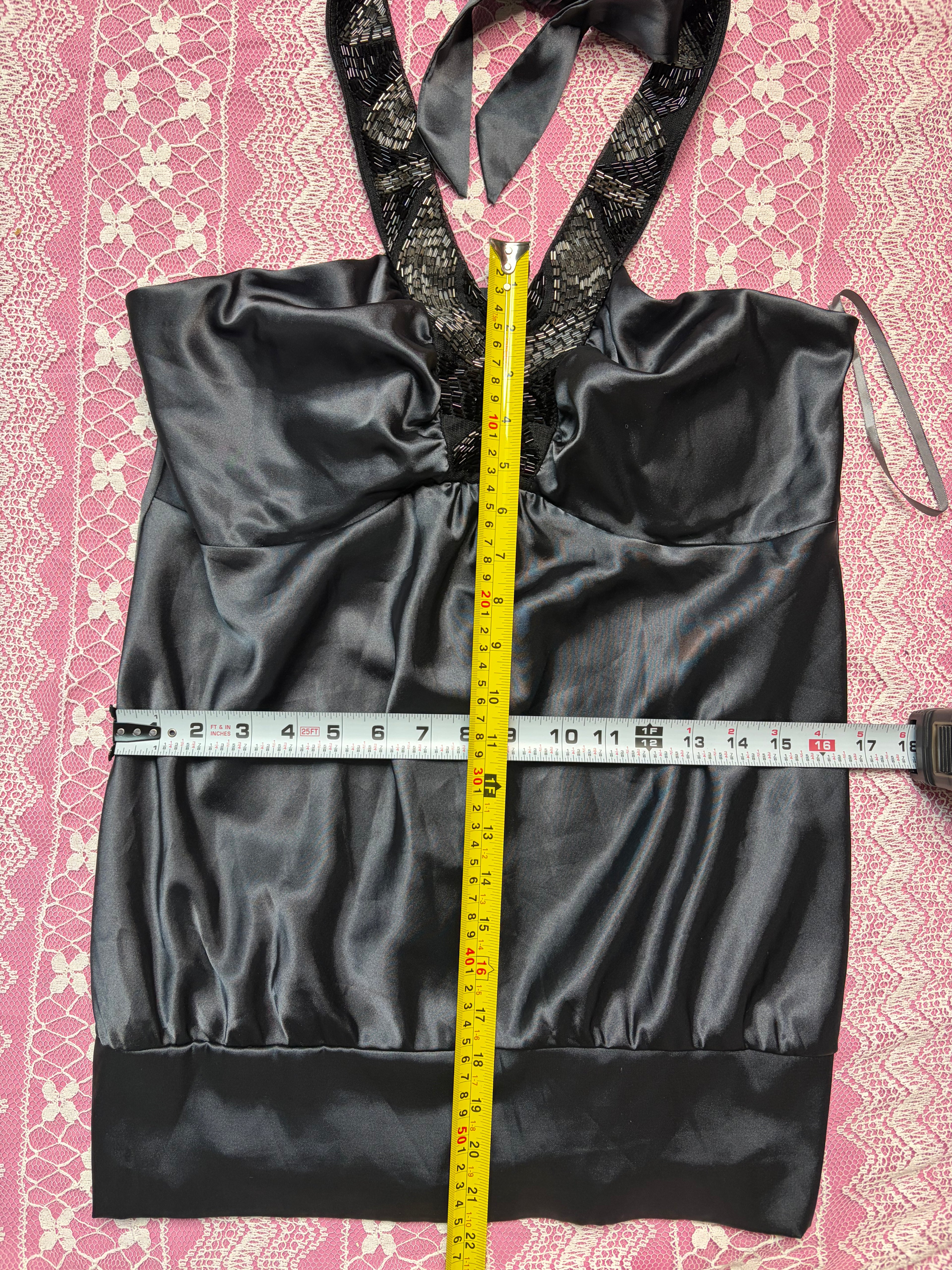 Vintage Beaded Y2K Halter - L