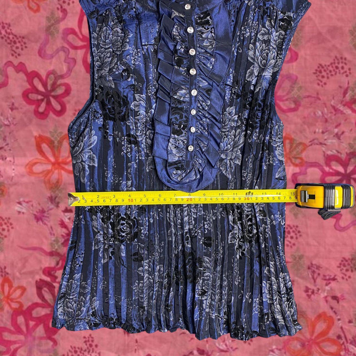 Vintage High Neck Blouse - Size S